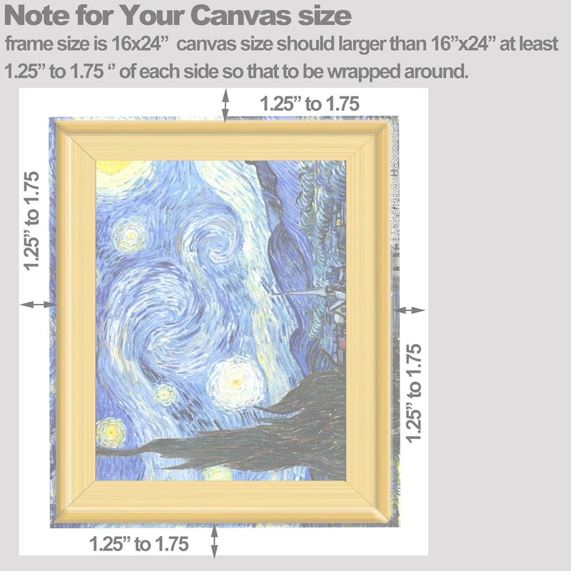 ECOIOU DIY Canvas Stretcher Bars 16x24 Inch Canvas Frame, Sturdy Stretcher Frames for Oil Paintings, Prints, Paint by Numbers & Posters(Need Extra Size to wrap Around The Frame) - Image 2